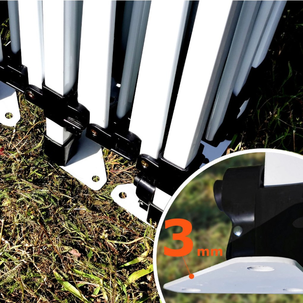 BRIMO Párty stan 3x6 m Nožnicový (3 steny) - Oceľová Konštrukcia a Plachta 330g/m² - s 3 stenami - Oranžová 11