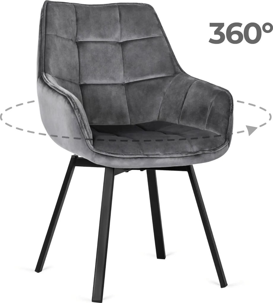 PROXIMA.store - Otočné jedálenské kreslo LUNA FARBA: čierna, FARBA NÔH: čierna