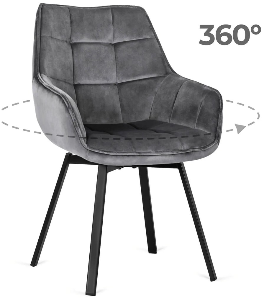 PROXIMA.store - Otočné jedálenské kreslo LUNA FARBA: modrá, FARBA NÔH: čierna