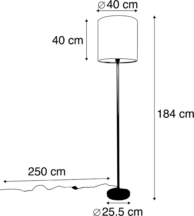 Botanická stojaca lampa mosadz s zeleným tienidlom 40 cm - Simplo
