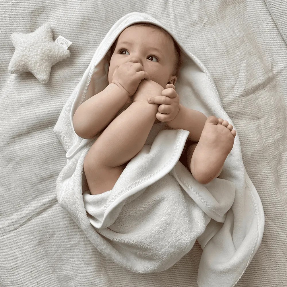 Novorodenecká osuška s kapucňou biela 80x80cm