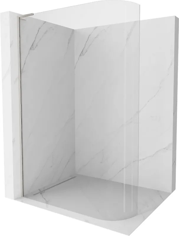 Mexen Kioto L, sprchová zástena Walk-In 120 x 200 cm, 8mm číre sklo, brúsená oceľ profil, 800-120-103-97-06