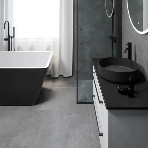 BATH DELUXE 06-040-16-02-00 - Umývadlo na dosku LJORDAL pr. 40 cm oceľ/čierna