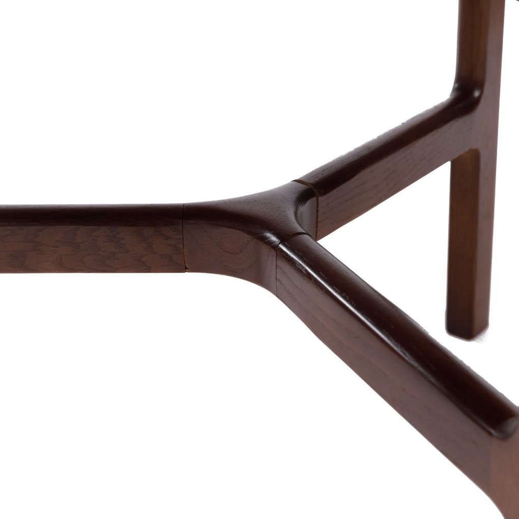 Mazzoni BELLUNO Prírodný orech (tmavohnedá) - DREVENÝ KONFERENČNÝ STOLÍK Ø65 cm OKRÚHLY MODERN CLASSIC