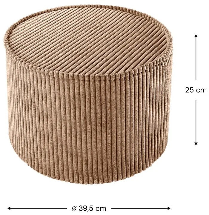 Hnedý menčestrový detský puf – Wigiwama