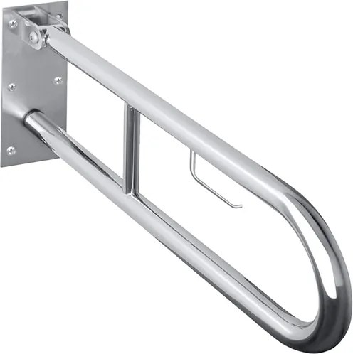 Bemeta Design HELP: Madlo, 813 mm, v tvare U, s držiakom TP, sklopné, bez krytky, nerez, lesk - 301102281