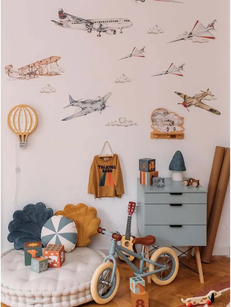 Samolepka do detskej izby história lietadiel/priemyselná evolúcia