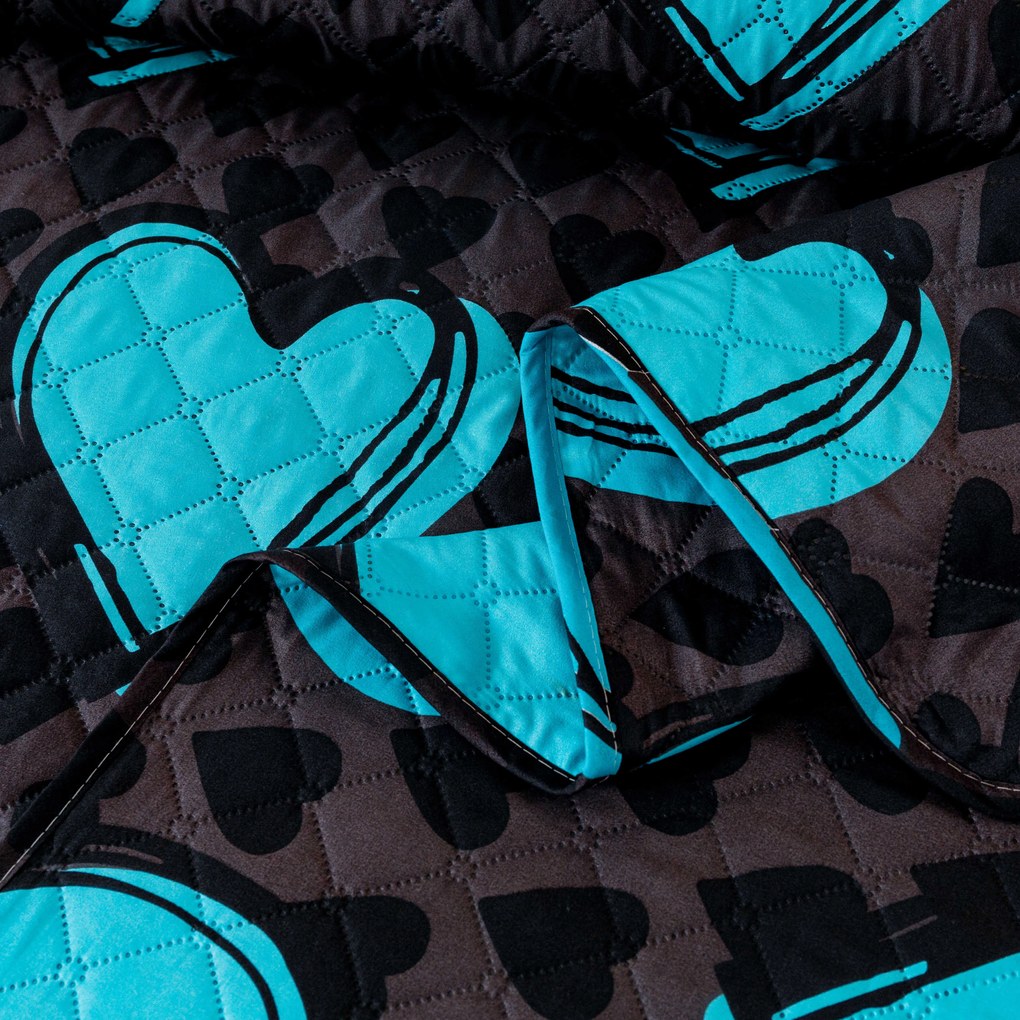 Prehoz na posteľ KASUGA, tyrkysový Rozmer: 170 x 210 cm