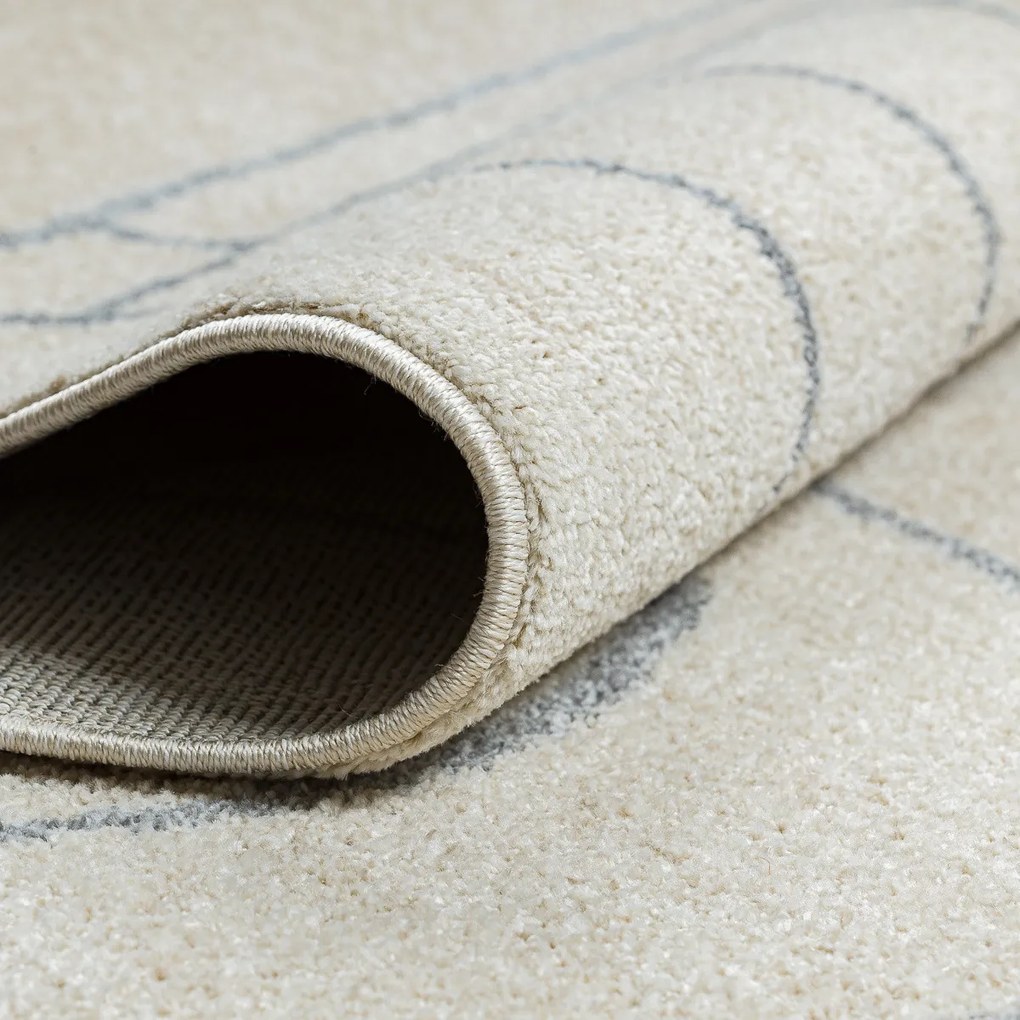 Dywany Łuszczów, Kusový koberec Fusion 0806 cream/l. grey, 200x290, biela, kancelária