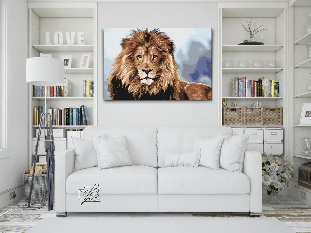 Gario Maľovanie podľa čísel Lev, kráľ zvierat Rozmery: 120 x 80 cm, Rámovanie: S vnútorným rámom