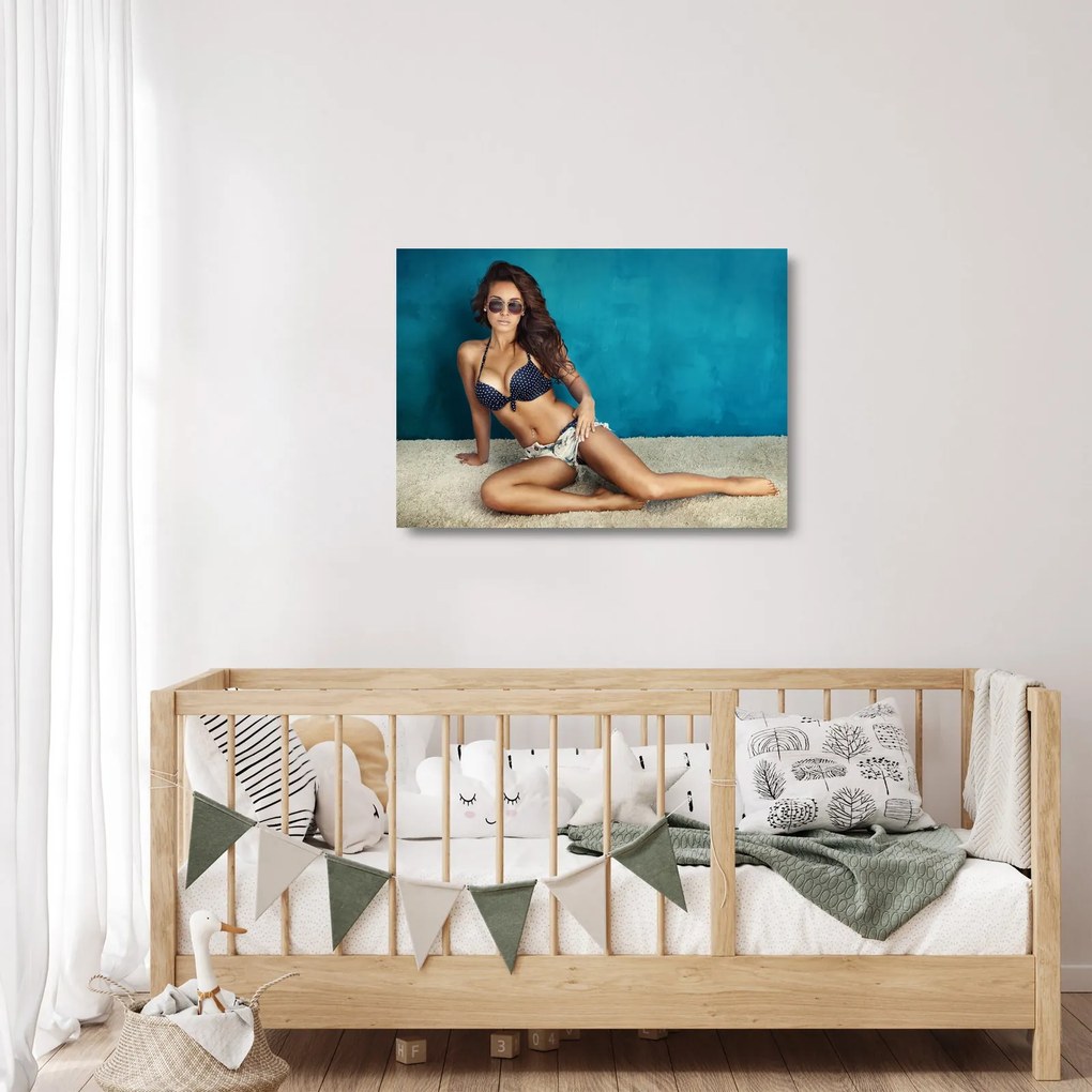 Sklenený obraz - Pózujúce ženy (70x50 cm)