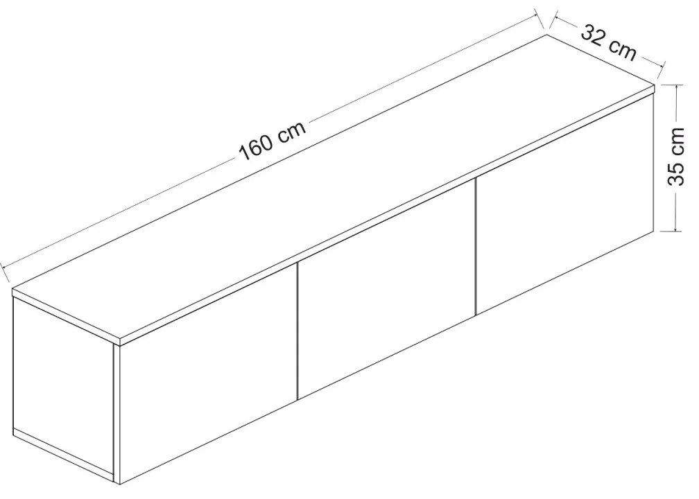 TV stolík Neon 160 cm dub/biela