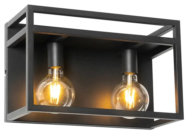 Inteligentná nástenná lampa čierna s poličkou vrátane 2 Wifi G95 - Cage Rack