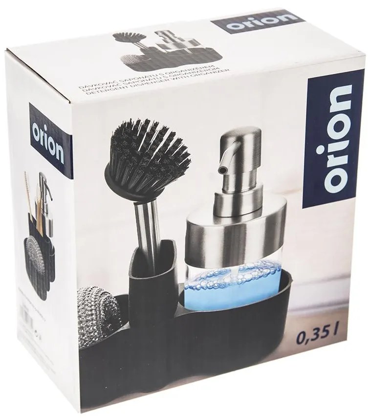 Orion Dávkovač na saponát s kefou a priehradkou na hubku, silikón, Elsa