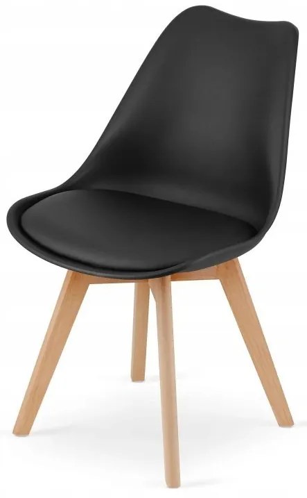 Jedálenská zostava TODI 80cm okrúhly stolový set čierny+ 4 stoličky MARK čierne