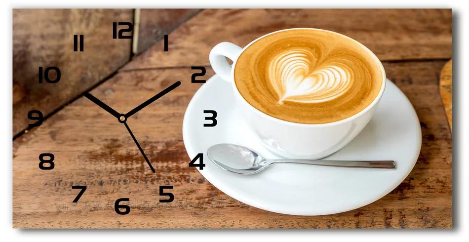 Vodorovné Sklenené hodiny na stenu Šálka kávy pl_zsp_60x30_f_116619399