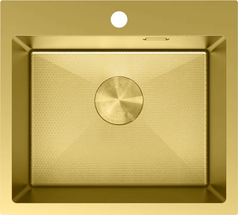 Mexen Solix, 1-komorový nerezový drez 500 x 450 mm, brúsená zlatá, vzor voština, 6402501000-55HC