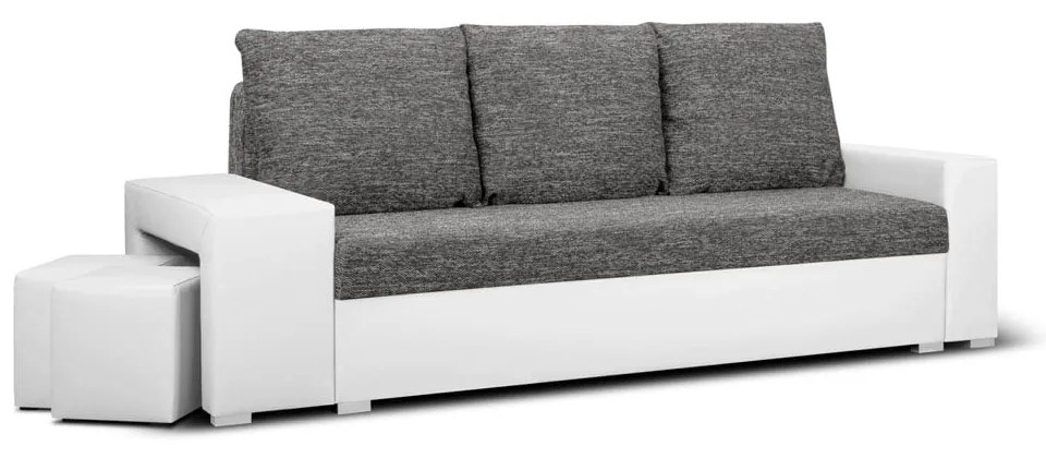 Pohovka pre 3 osoby s funkciou spania MILAN I Čierna/biela