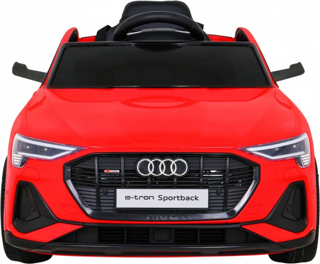 Ramiz Audi E-Tron Sportback pre deti červené + na diaľkové ovládanie + pohon 4x4 + pomalý štart + rádio MP3 + LED