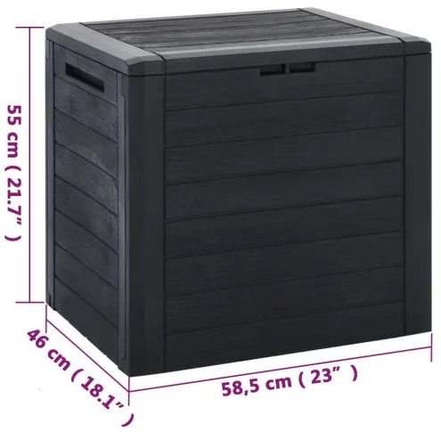 vidaXL Záhradný úložný box antracitový 58,5x46x55 cm polypropylénový-