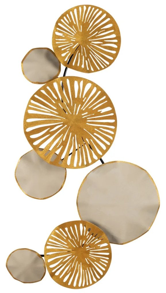 Nástenná kovová dekorácia ASTRID II 130 cm zlatá/šedá