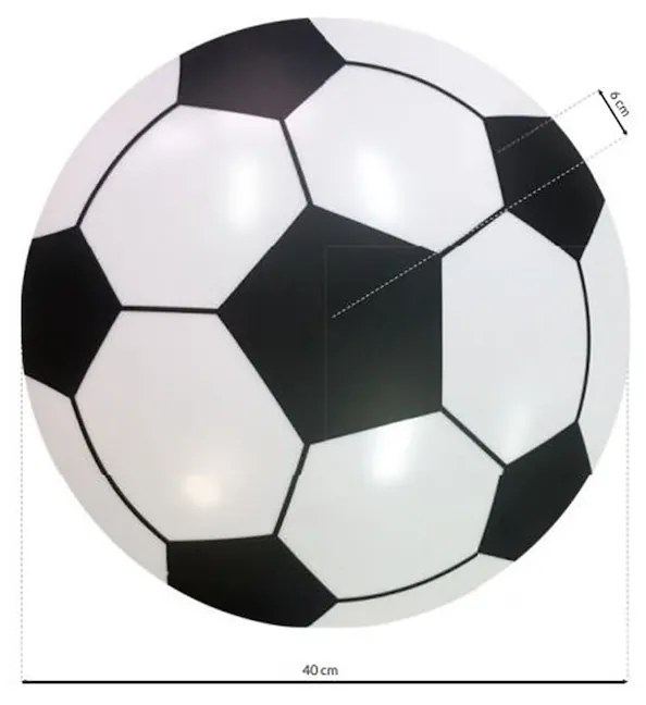 Detské stropné LED svietidlo Ball, 1x LED 18w, 4000k, b/w