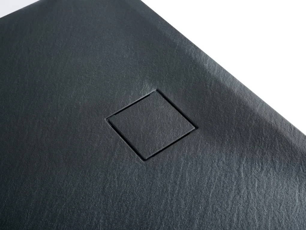 Erga Hyper, SMC sprchová vanička 100x90x2,6 cm + sifón, čierna matná, ERG-V06-SMC-9010S-BK
