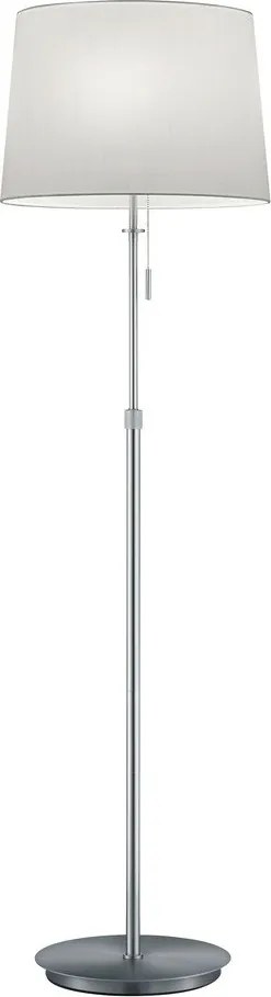 Stojacia lampa v striebornej farbe s textilným tienidlom (výška 180 cm) Lyon – Trio