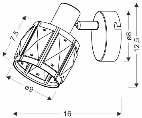 Nástenné bodové svietidlo DUBAI 1xE14/40W/230V čierna/zlatá