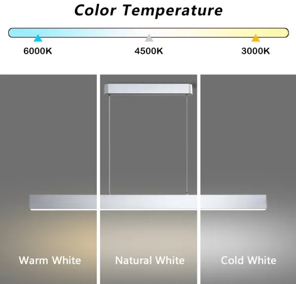 Brilagi-LED Stmievateľný luster SLEEKLINE SMART LED/40W/230V Wi‑Fi Tuya, strieborný s diaľkovým ovládaním