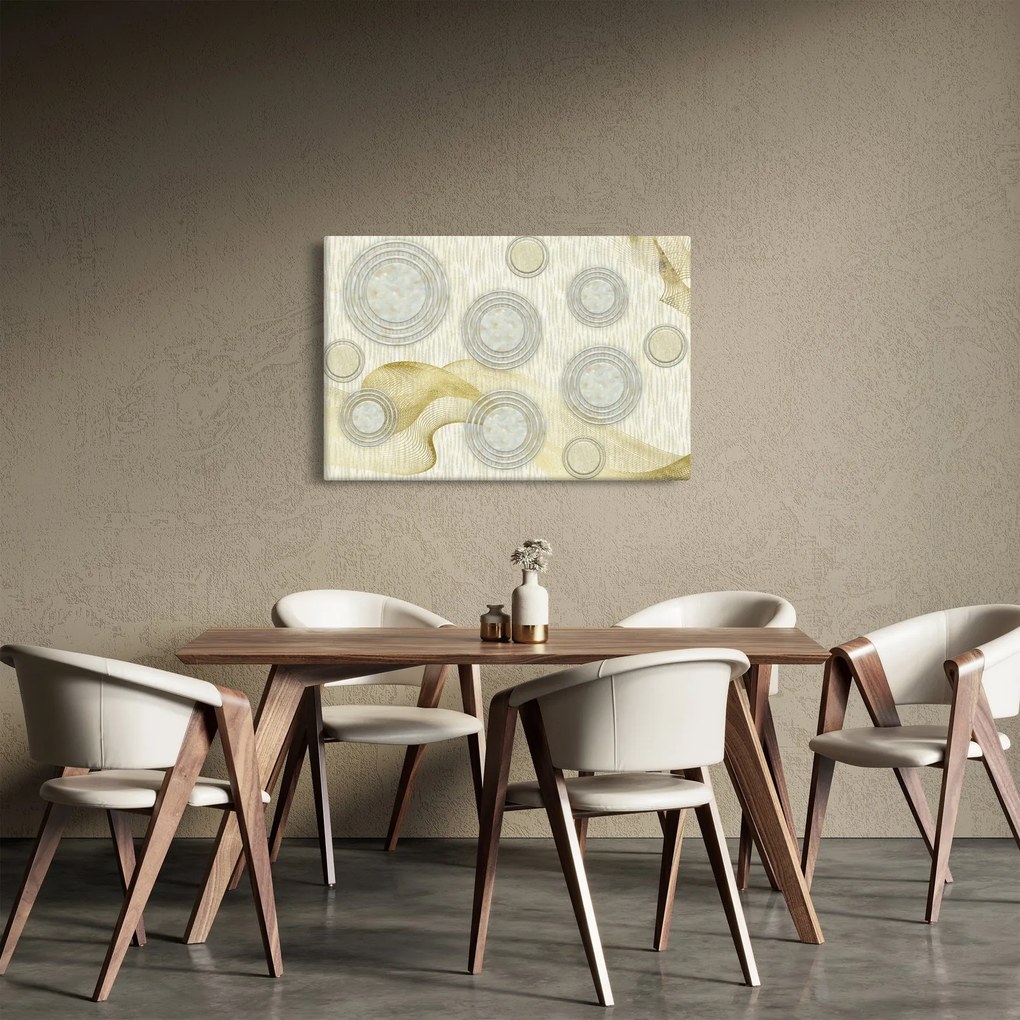 Obraz - Abstrakcia, mramorové kruhy (90x60 cm)