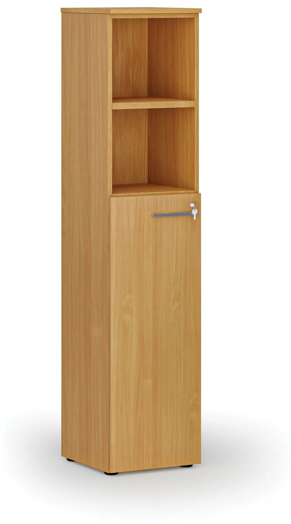 Kombinovaná kancelárska skriňa PRIMO WOOD, dvere na 3 poschodia, 1781 x 400 x 420 mm, buk