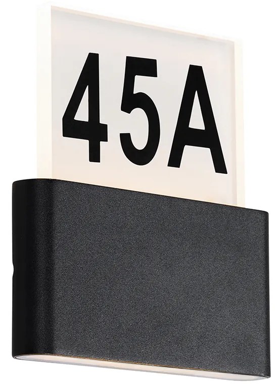 Vonkajšie nástenné svietidlo čierne vrátane LED so štítkami domov IP54 - Kandi