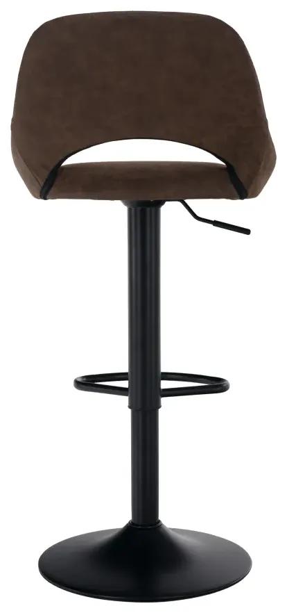 Barová stolička, hnedá látka s efektom brúsenej kože, LORASA NEW