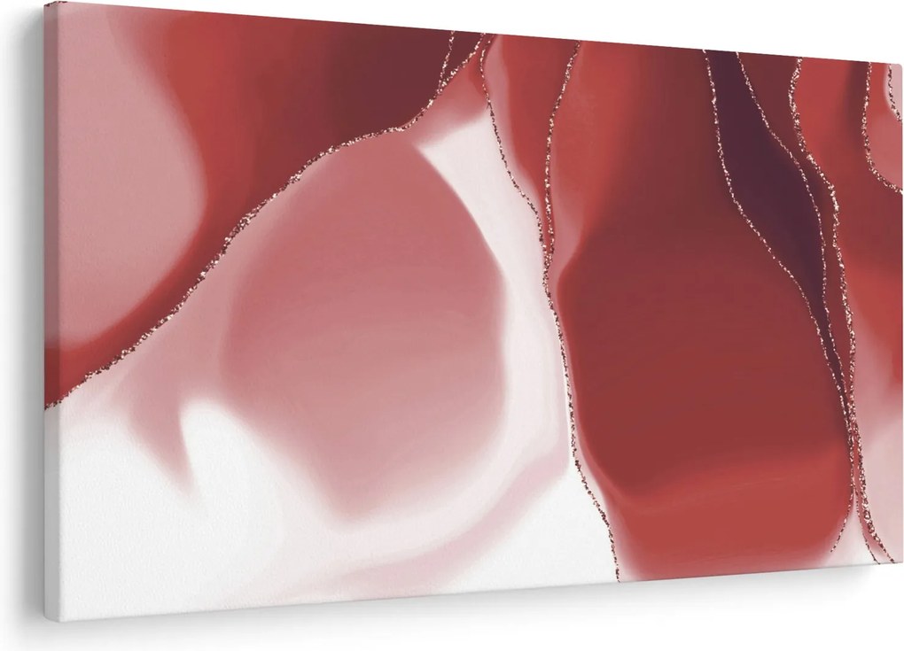 Obraz - Červená abstraktná kvetina N⁰3 (90x60 cm)