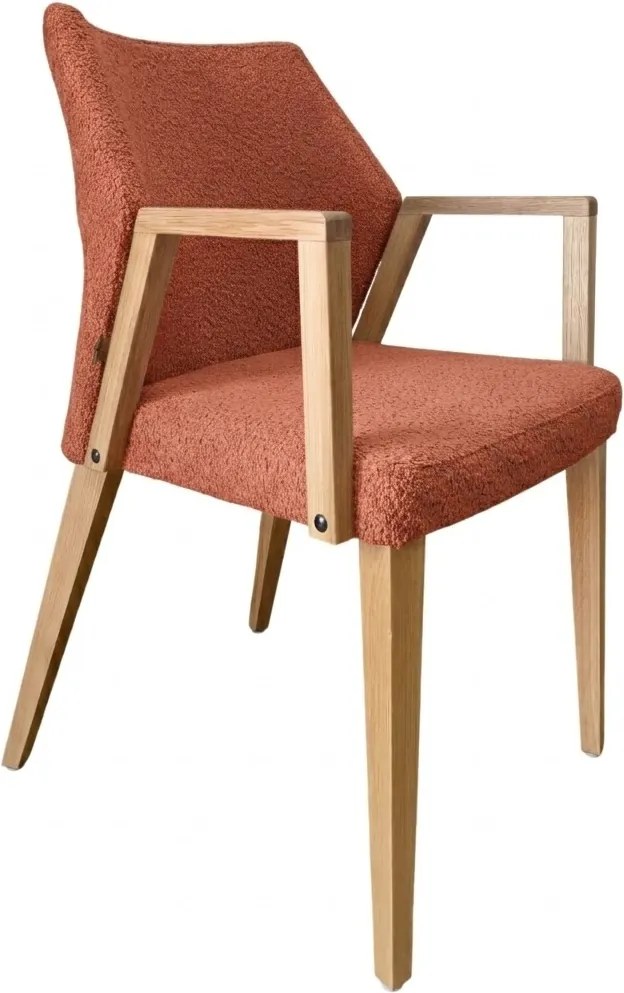 Čalúnené polo-kreslo ZORA s dubovými nohami a podrúčkami, 56x60x87 cm Catch-Me07