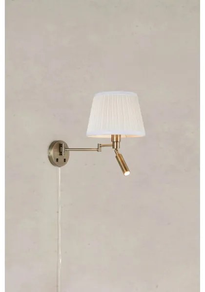 Markslöjd 109017- LED nástenné svietidlo PIVOT 1xE27/40W/230V + LED/4W krémová/mosadz