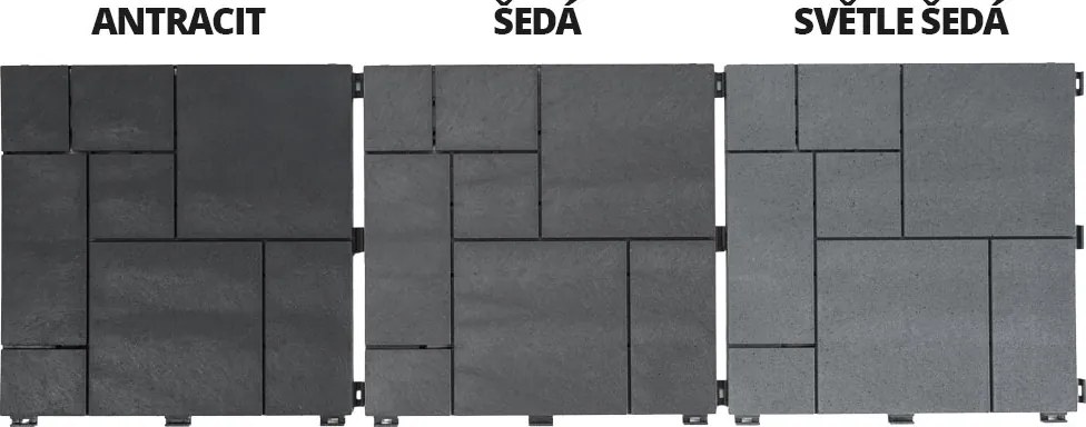 Gumová dlaždica STONE MOSAIC 30 x 30 cm, antracit MHEU5100103