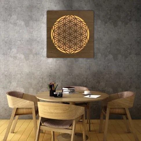 Obraz Kvet života s led podsvietením na batériu