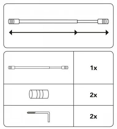 Vitrážna tyčka 10 mm Valec ušľachtilá oceľ, 80 - 110 cm