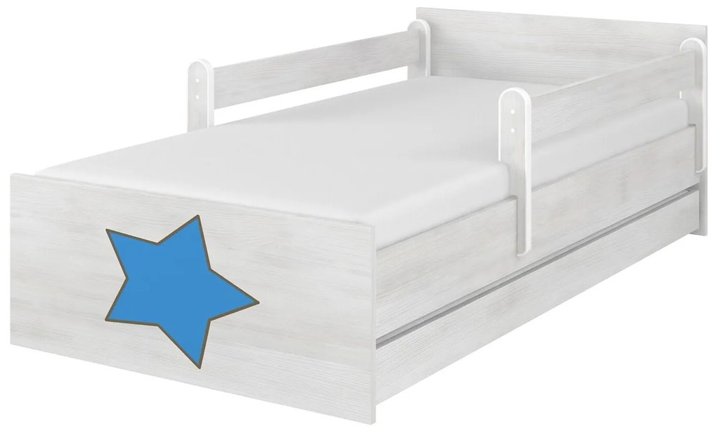 Raj posteli Detská posteľ " gravírovaná hviezda " MAX  XXL biela