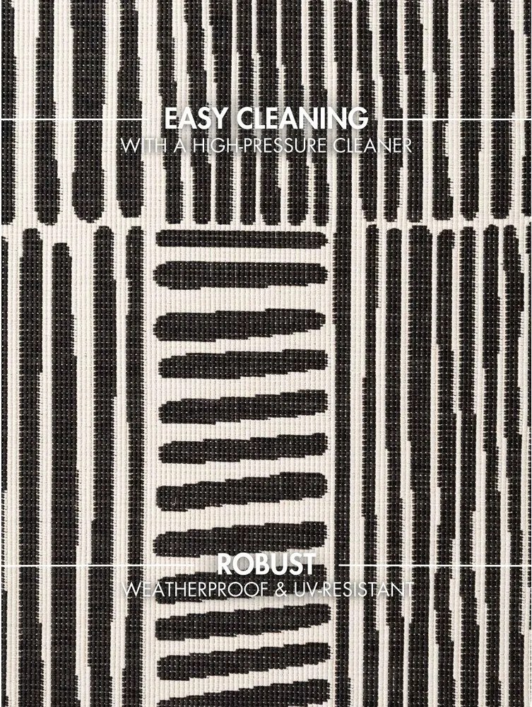 Čierny/krémovobiely okrúhly vnútorný a vonkajší koberec ø 160 cm Haringey Bounds – Ted Baker