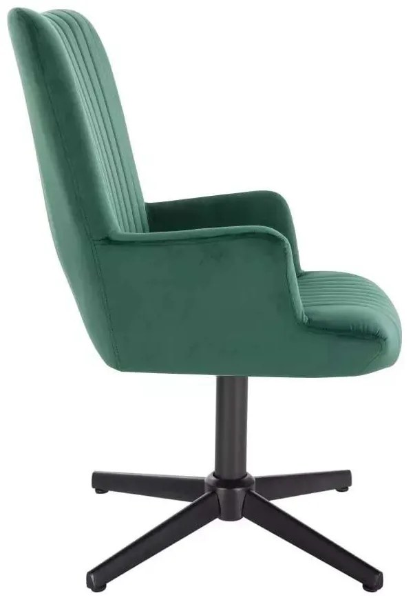 LuxuryForm DESIGN Kreslo AMADEO VELUR na čiernom kríži - zelené
