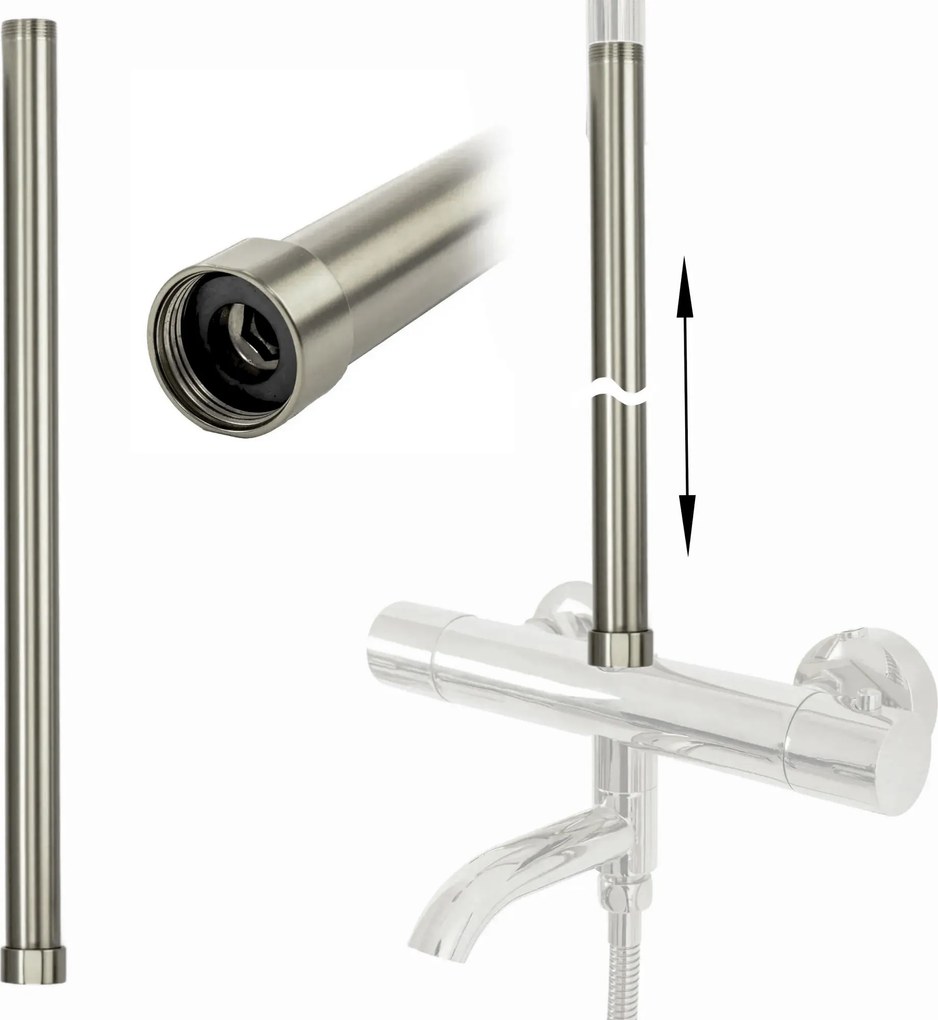 Rea Rea, predĺženie pre vaňovú/sprchovú súpravu 50cm, oceľová, REA-K9362