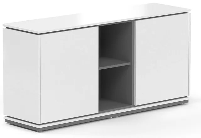 Nízka skriňa Creator 162,8 x 44,5 x 80,3 cm, antracit / biela