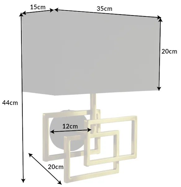 Dizajnová nástenná lampa Calanthe zlatá