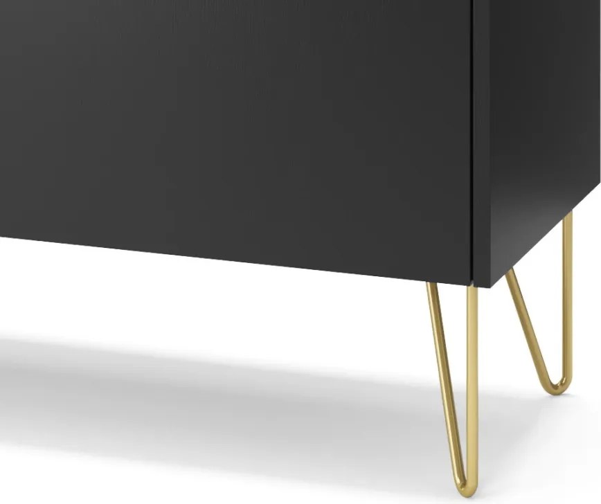 TV skrinka Harmony, čierna/čierny mramor