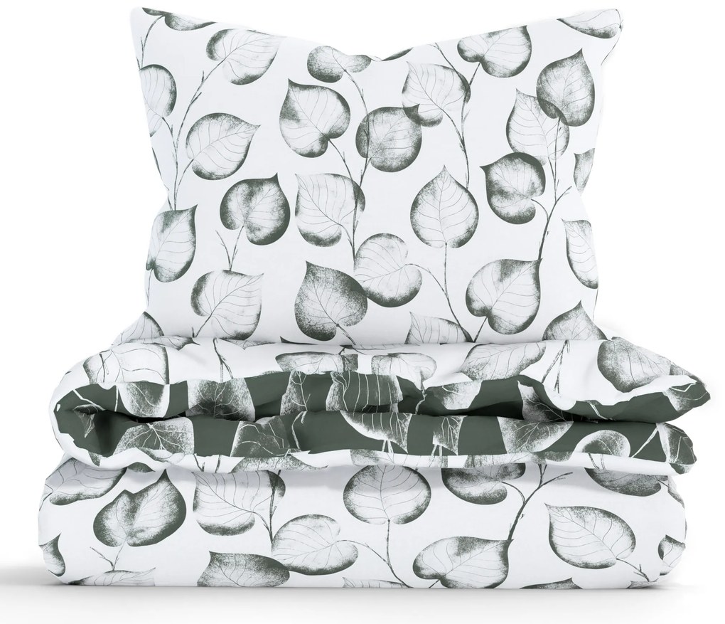 Francúzske bavlnené obliečky Renforcé - Eliot tmavo zelený