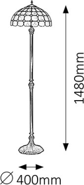 Brilagi - Tiffany vitrážová stojacia lampa DORAN 2xE27/60W/230V