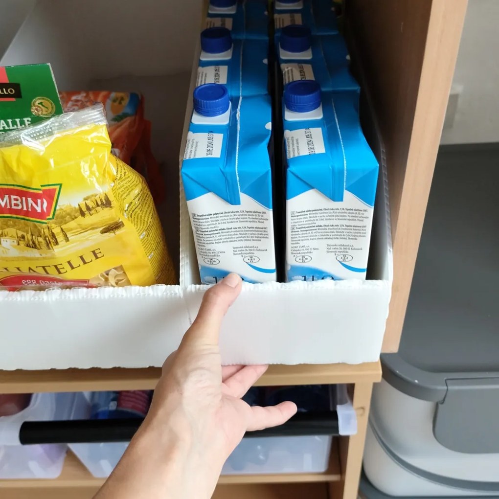 Prosperplast Úložný box, plastový biely 15x50x16 cm – do špajze aj do skrine KARTONPLAST